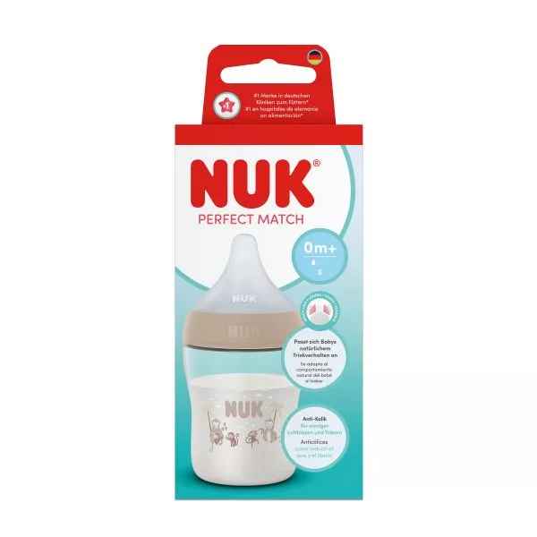 Шише РР Nuk Perfect Match 150мл. със силиконов биберон за хранене S, 0+мес., Маймуна-KlA5G.jpeg