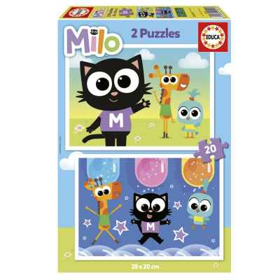 Пъзел Educa, Milo 2 в 1, 2 х 20 части