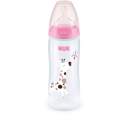 Шише Nuk First Choice 360 мл. силикон микс XL, розово