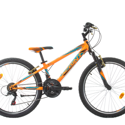 Детски велосипед Sprint Casper 24, стоманен оранжев с тюркоаз