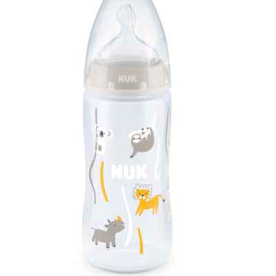 Шише Nuk First Choice 300 мл. силиконов биберон 0-6м, бежово