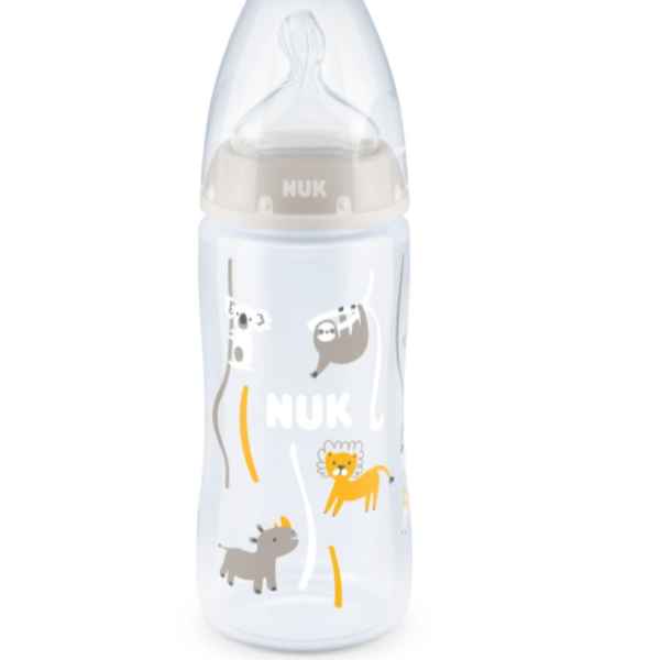 Шише Nuk First Choice 300 мл. силиконов биберон 0-6м, бежово-L5C7H.jpeg