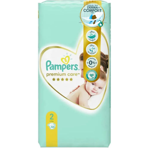 Еднократни пелени Pampers Premium Care 2 Mini, 4-8 кг 46 бр.