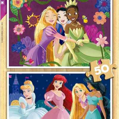 Дървен пъзел Educa, Дисни принцеси 19672, 2 х 25 части