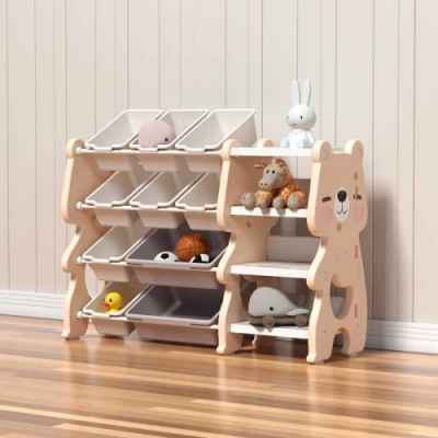Многофункционален органайзер за играчки с кутии за съхранение Feelkids, розово мече
