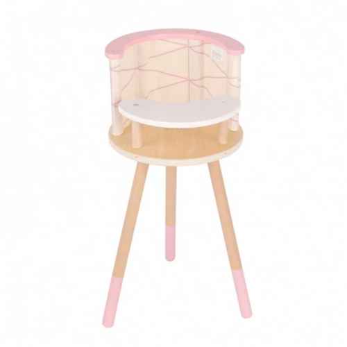 Столче за хранене Classic World, дървено розова
