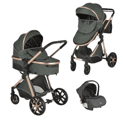 Комбинирана бебешка количка 3в1 Moni Alma, зелен