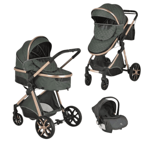 Комбинирана бебешка количка 3в1 Moni Alma, зелен