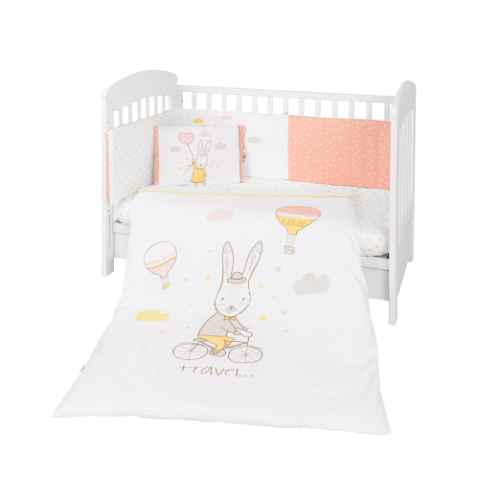 Бебешки спален комплект Kikka Boo 6 части, Rabbits in Love РАЗПРОДАЖБА
