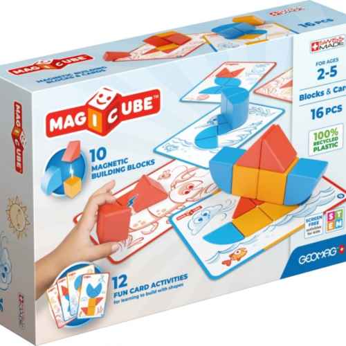 Магнитен конструктор Geomag Magicube, Форми и карти, 16 части