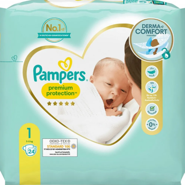 Памперси за новородено за еднократна употреба Pampers Premium Protection 1, 2-5 кг 24 бр.-M0JlB.png