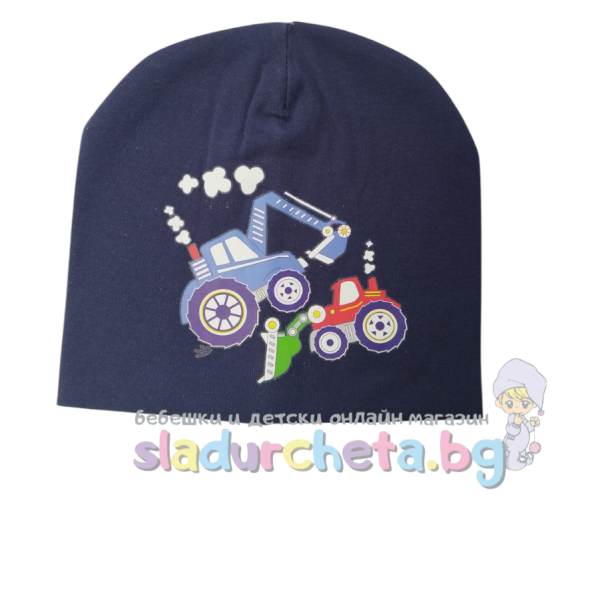 Детска шапка Be Snazzy, Тъмносиня с камион-MAiD8.png
