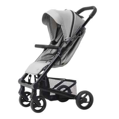 Лятна бебешка количка Mutsy NEXO, черно шаси с черна дръжка и седалка със сенник в цвят Concrete Melange