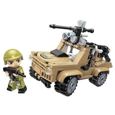 Конструктор Qman, Военен джип с оръдие, 162 части