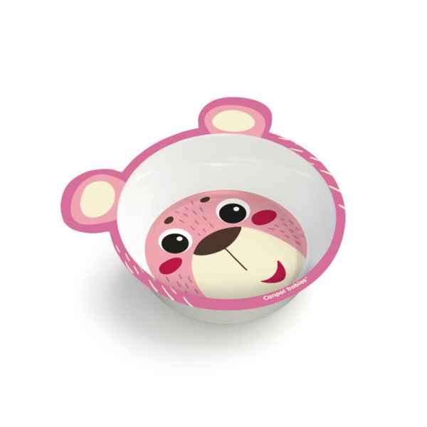 Меламинова купа с ушички Canpol Transparent 4м+ 490мл, розова-Mgulk.jpg