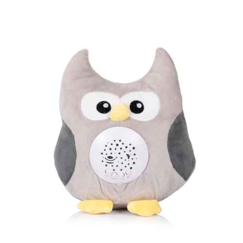 Плюшена играчка Chipolino, с проектор/ музика, Малък бухал