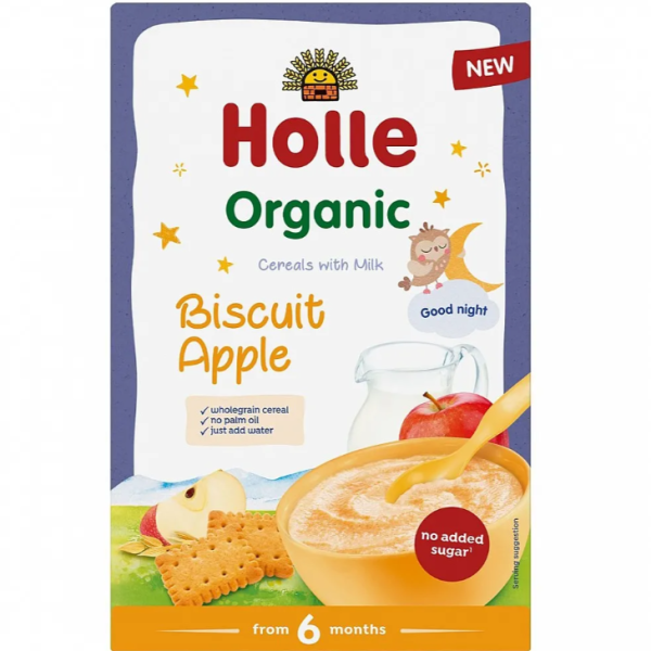 БИО млечна каша Holle, с ябълки и бисквити 6м 250 гр.-Mip6j.png
