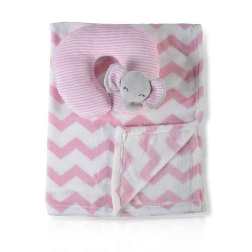 Бебешко одеяло Cangaroo 90/75 cm с възглавница Sammy розов