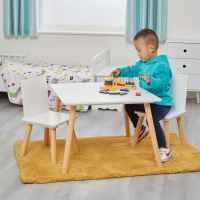 Комплект от дърво детска маса с 2 столчета GINGER, WHITE-MvFIL.jpg