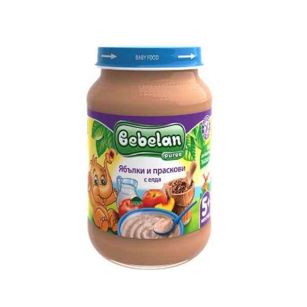 Бебешко пюре Bebelan, ябълки и праскови с елда 5м 190 гр.-N1m1l.jpeg
