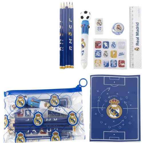 Книжка за оцветяване + ученически принадлежности в несесер Cerda, Real Madrid