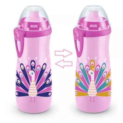 Чаша NUK Sports Cup с клапа, 450мл, Chameleon, Розова