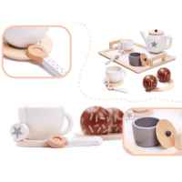 Дървен Комплект за кафе и чай с аксесоари Ginger , WHITE/GRAY-NGKCM.jpg