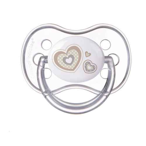 Силиконова залъгалка със симетрична форма Canpol Newborn Baby 6-18м, бежова
