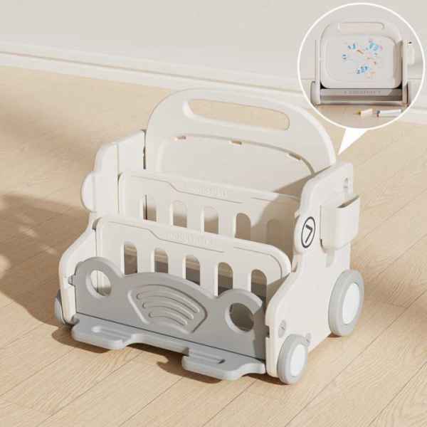 Детски подвижен органайзер с дъска за рисуване Feelkids, Сива кола-NvgVZ.jpeg