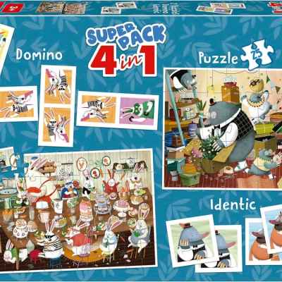 Игрален комплект Educa, Горски приказки, Домино, Мемори и 2 пъзела