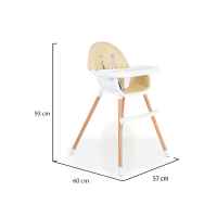 Дървен стол за хранене Cangaroo Gelato, бежов-OKAnH.jpeg