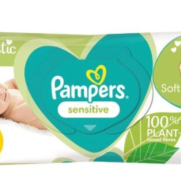 Влажни кърпички Pampers Sensitive, 0% plastic, 52 бр.-OLDVr.png