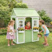 Детска дървена къща за игра Ginger Home, зелено и бяло-OTcl2.jpeg