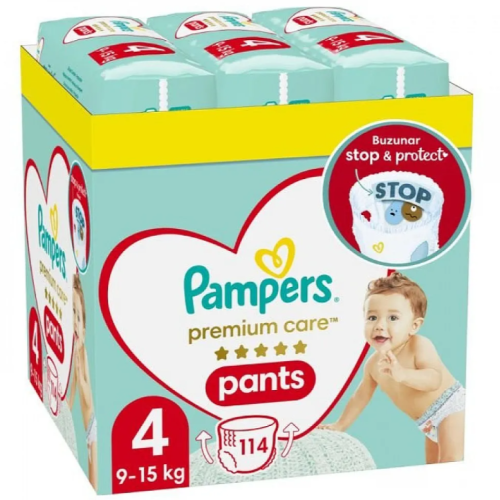 Гащички за еднократна употреба Pampers Premium Care 4, 9-15 кг 114 бр.