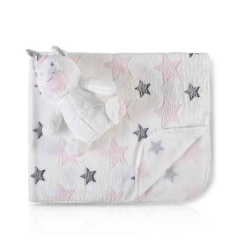 Бебешко одеяло Cangaroo с играчка Unicorn Stars 90/75 cm