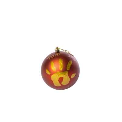 Коледна топка за отпечатък Tiny Love Tiny Creations, червена със златиста боя