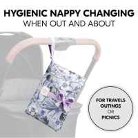 Чанта за памперси Hauck Change N Walk, с подложка за повиване, Floral Grey-OkafY.jpeg