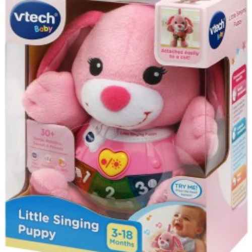 Интерактивна играчка Vtech, Музикална плюшена играчка, Розово кученце