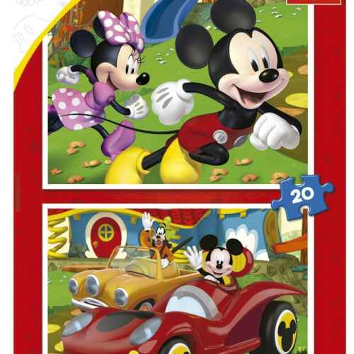 Пъзел 2 в 1 Educa, Mickey Mouse, Забавна къща, 2 x 20 части