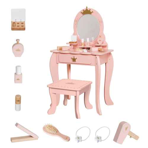 Дървена тоалетка Ginger, Принцеска, Розова