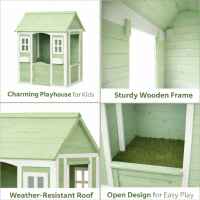 Детска дървена къща за игра Ginger Home, зелено и бяло-P7eNC.jpeg