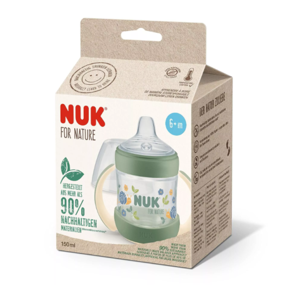 Шише за сок Nuk for Nature 150 мл. със силиконов накрайник 6+ м., Зелено-PVNgQ.png