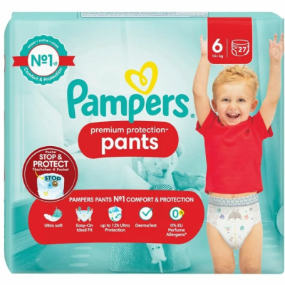 Гащички за еднократна употреба Pampers Premium Protection 6, 15+ кг 27 бр.