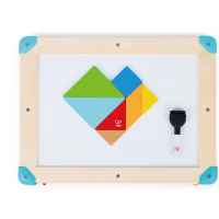 Дървен комплект за игра 2 в 1 Hape, Космически лабиринт и дъска танграм, 15 части-Pjh7P.jpeg