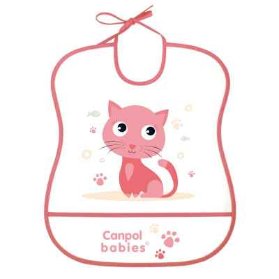 Мек пластмасов лигавник с подложка Canpol-babies, Happy Animals 6м+ коте