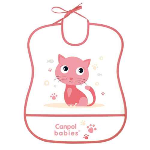 Мек пластмасов лигавник с подложка Canpol-babies, Happy Animals 6м+ коте