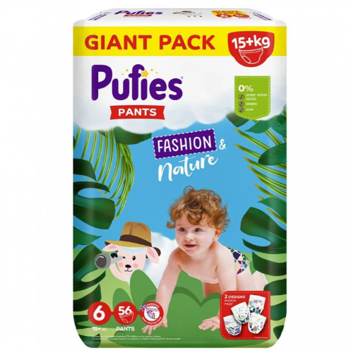 Гащички Pufies Fashion & Nature 6, 15 кг+ 56 бр.