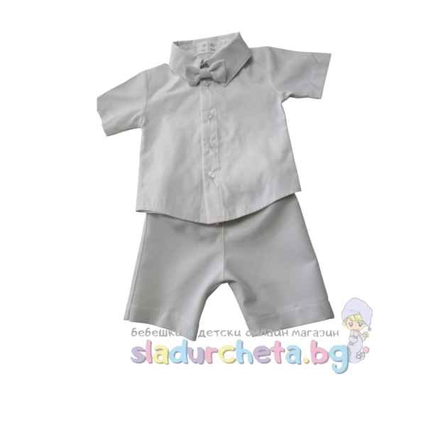 Комплект от 3 части Baby Dji - риза, къс панталон и папионка-QGroH.jpeg