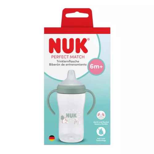 Шише за сок Nuk Perfect Match, 260 мл., 6+мес., Овца, зелено