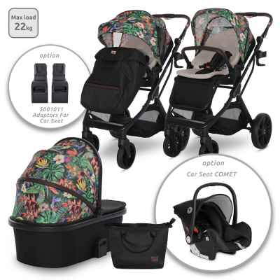 Комбинирана бебешка количка 2в1 Lorelli Glory, Tropical Flowers